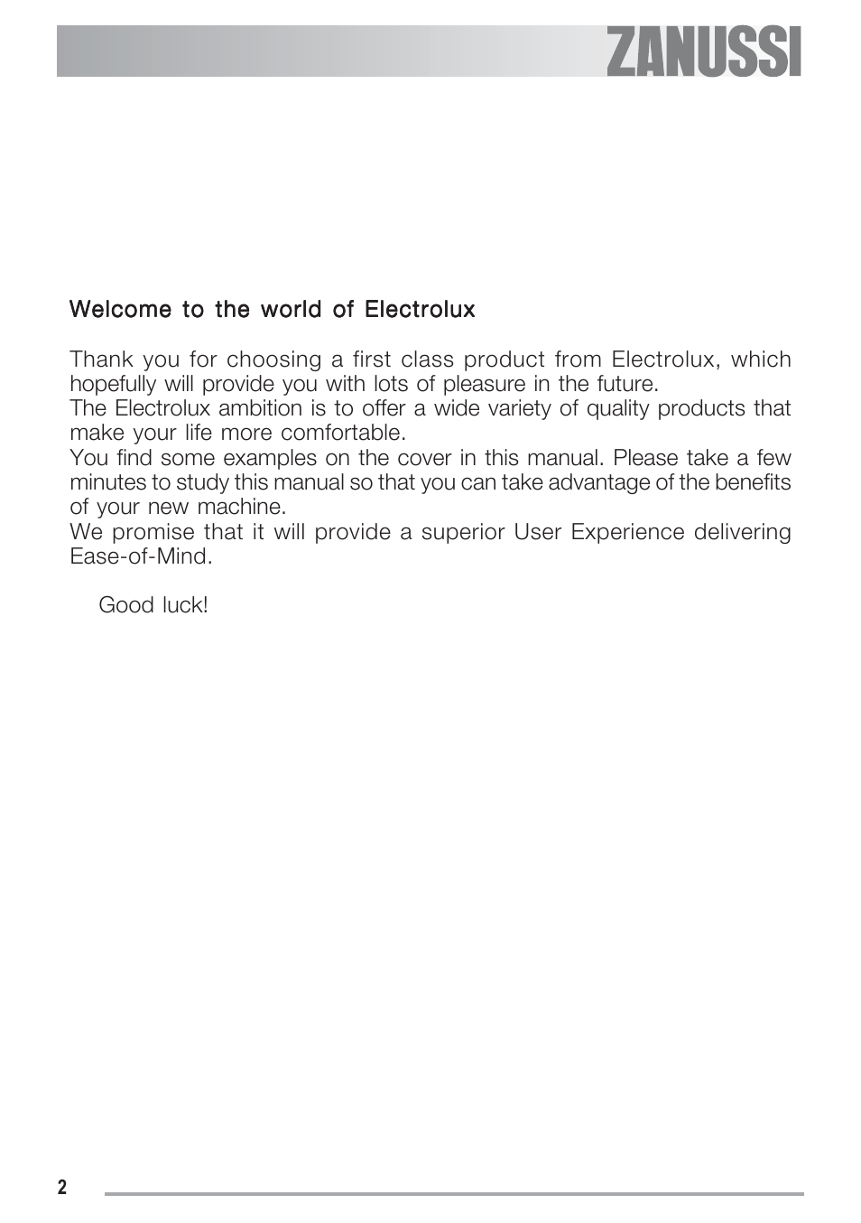 Zanussi ZGF 692 CT User Manual | Page 2 / 32