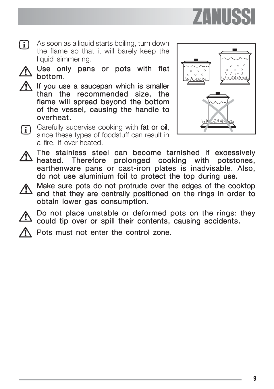 Zanussi ZGF 692 CT User Manual | Page 9 / 32