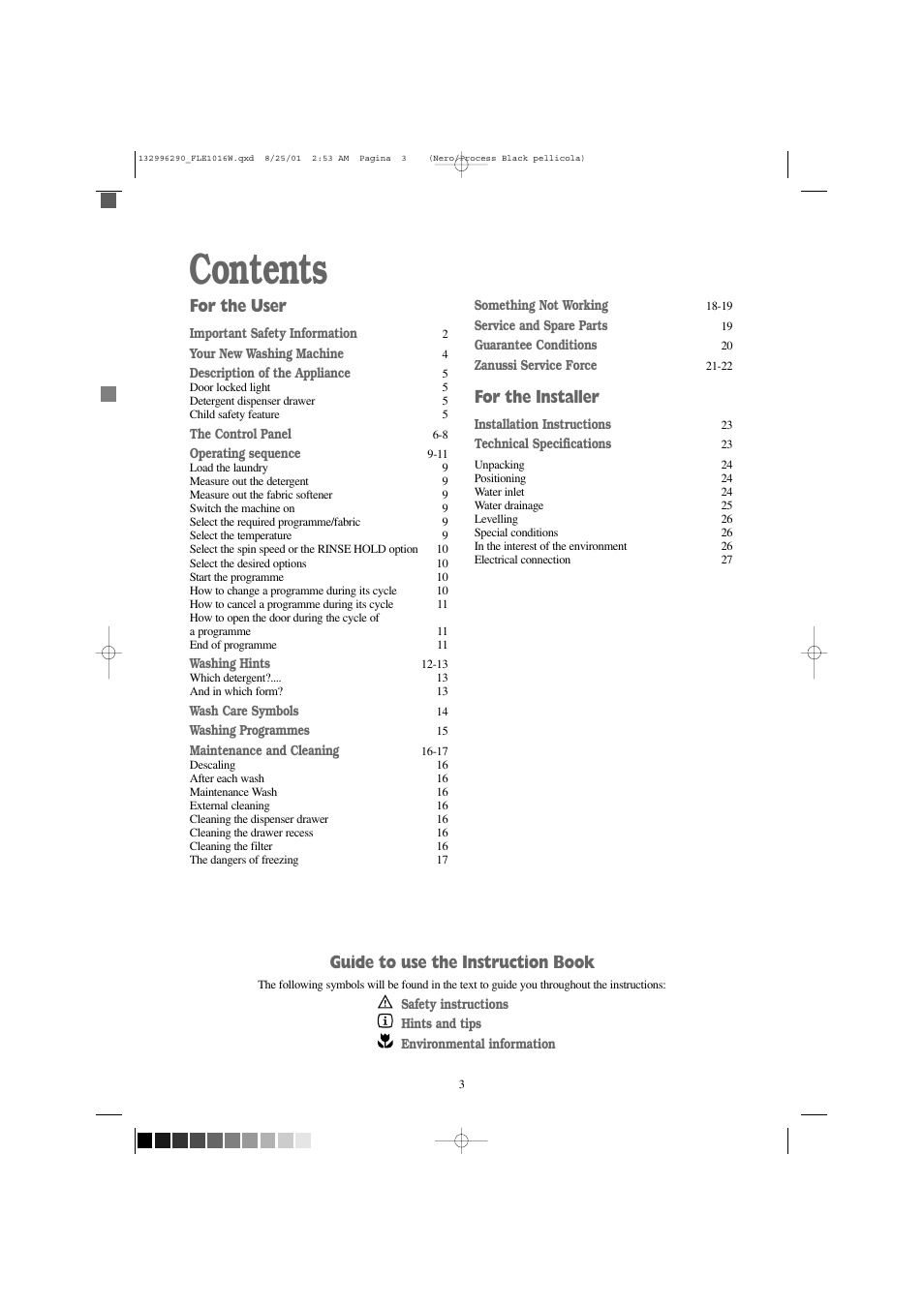 Zanussi FLE 1416 W User Manual | Page 3 / 28