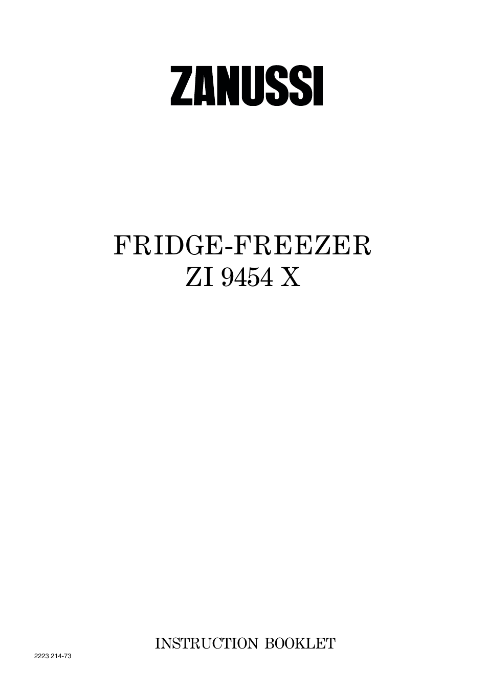 Zanussi ZI 9454 X User Manual | 24 pages