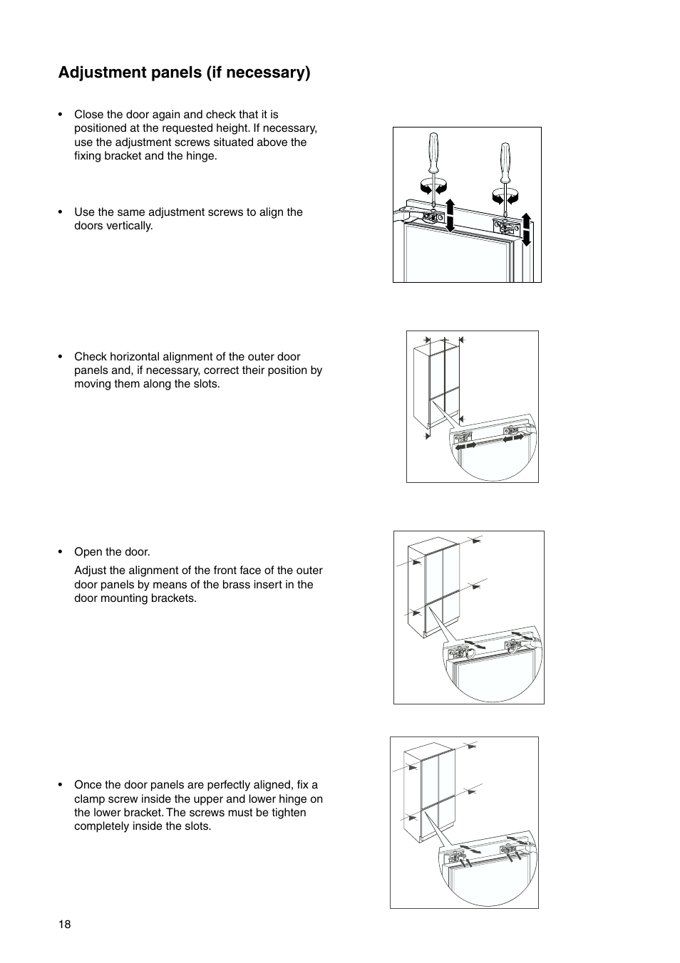 Adjustment panels (if necessary) | Zanussi ZI 9454 X User Manual | Page 18 / 24