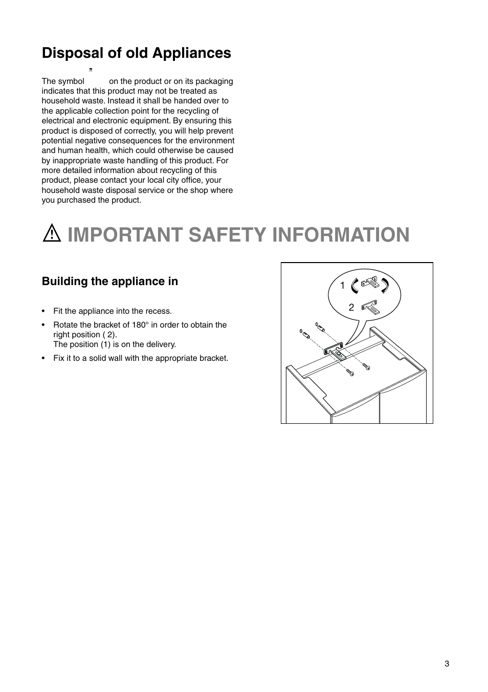 Important safety information, Disposal of old appliances | Zanussi ZI 9454 X User Manual | Page 3 / 24