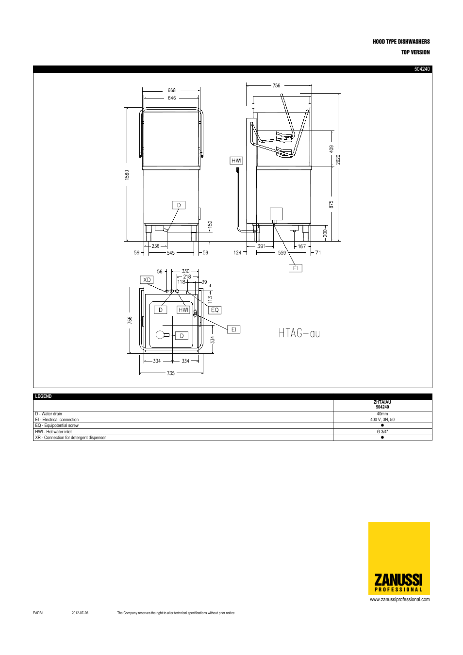 Zanussi | Zanussi 504240 User Manual | Page 4 / 4