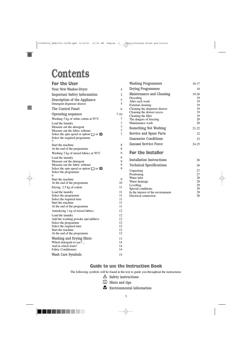 Zanussi WDA 1255 W User Manual | Page 3 / 31