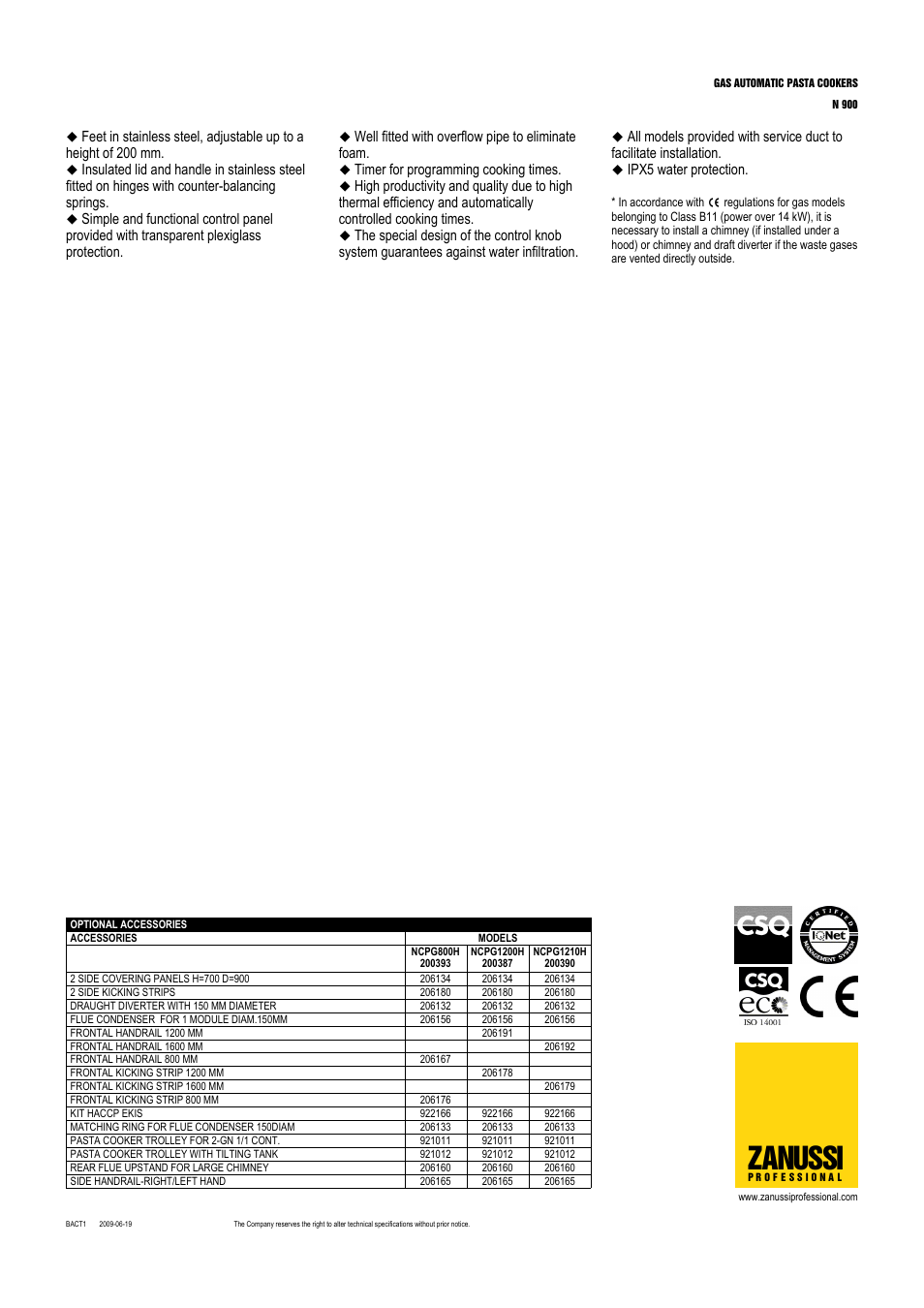 Zanussi | Zanussi NCPG1210H User Manual | Page 2 / 5