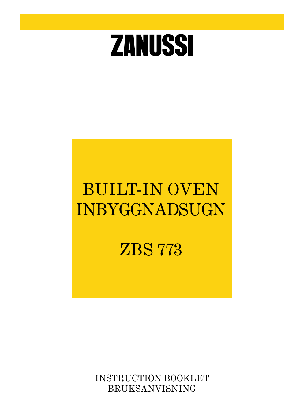 Zanussi ZBS 773 User Manual | 29 pages