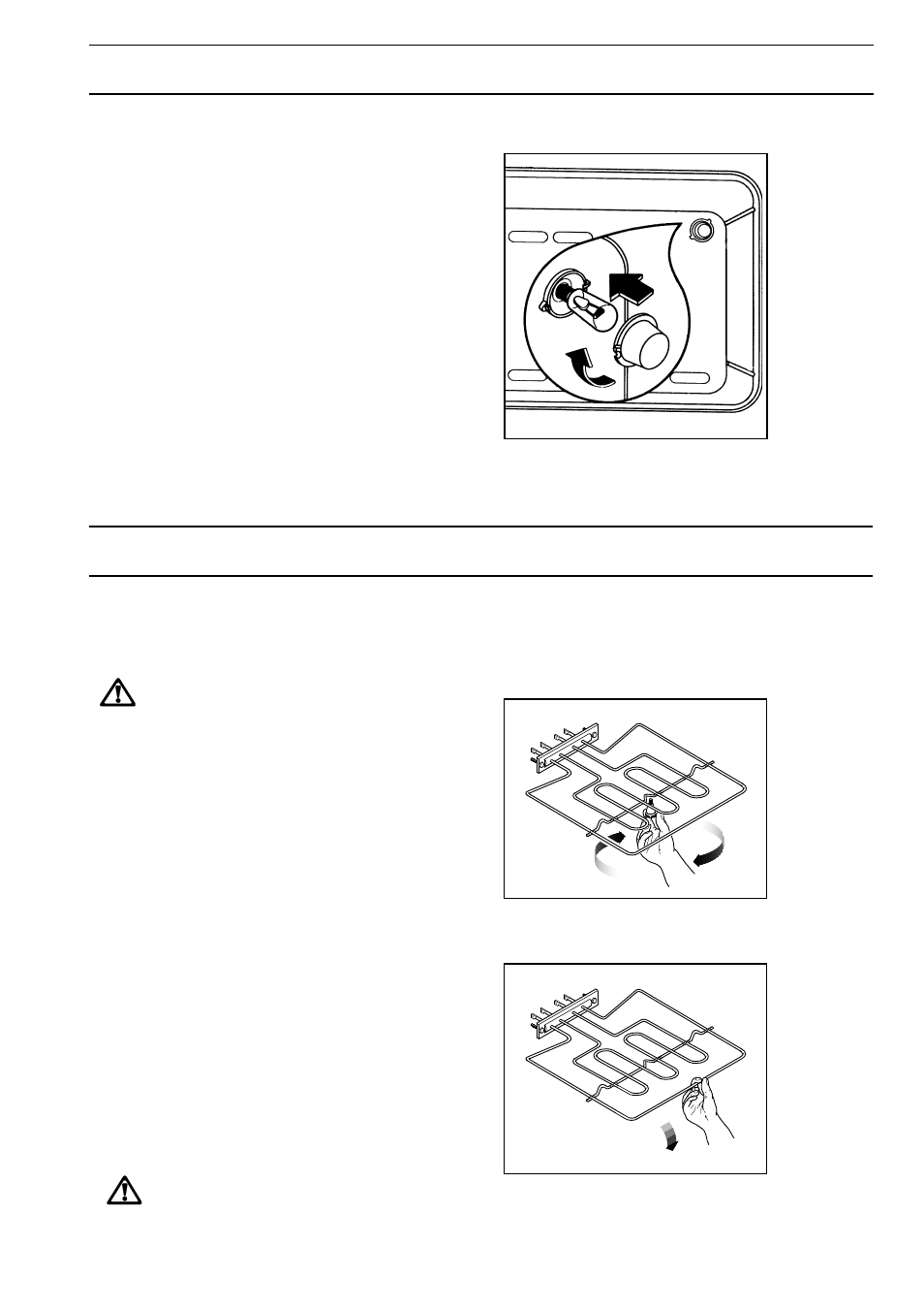 Cleaning the hinged grill, Replacing the oven light | Zanussi ZBS 773 User Manual | Page 25 / 29