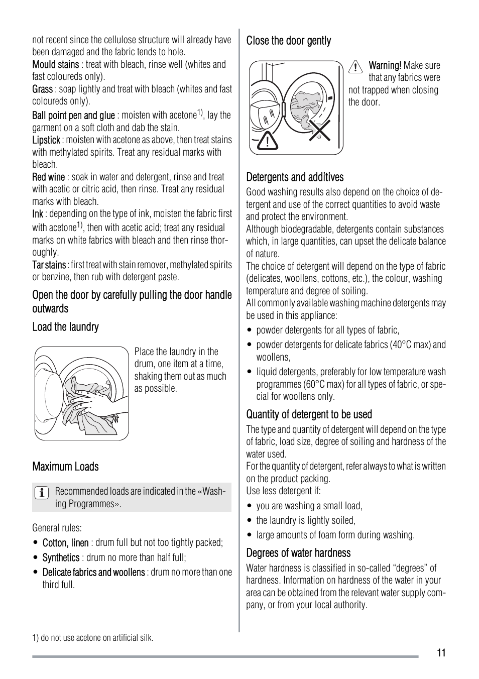 Zanussi ZWG 7120 P User Manual | Page 11 / 32