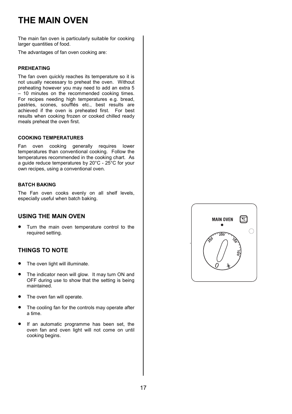 The main oven | Zanussi ZUF 270 User Manual | Page 17 / 36