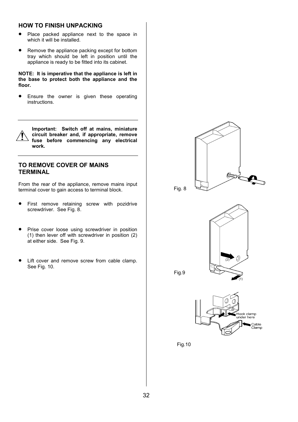 Zanussi ZUF 270 User Manual | Page 32 / 36