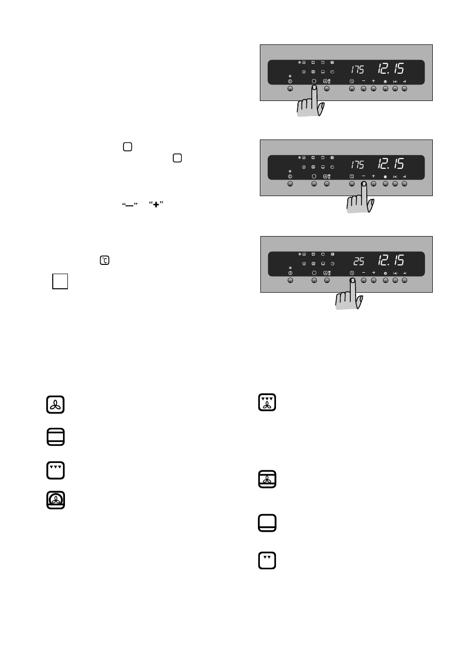 How to select a cooking function and temperature, Cooking function symbols | Zanussi ZBM 878 User Manual | Page 7 / 30