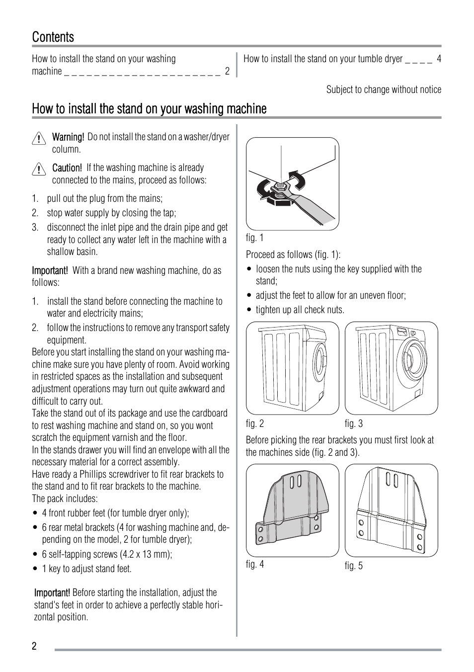 Zanussi Washer/Dryer User Manual | Page 2 / 8