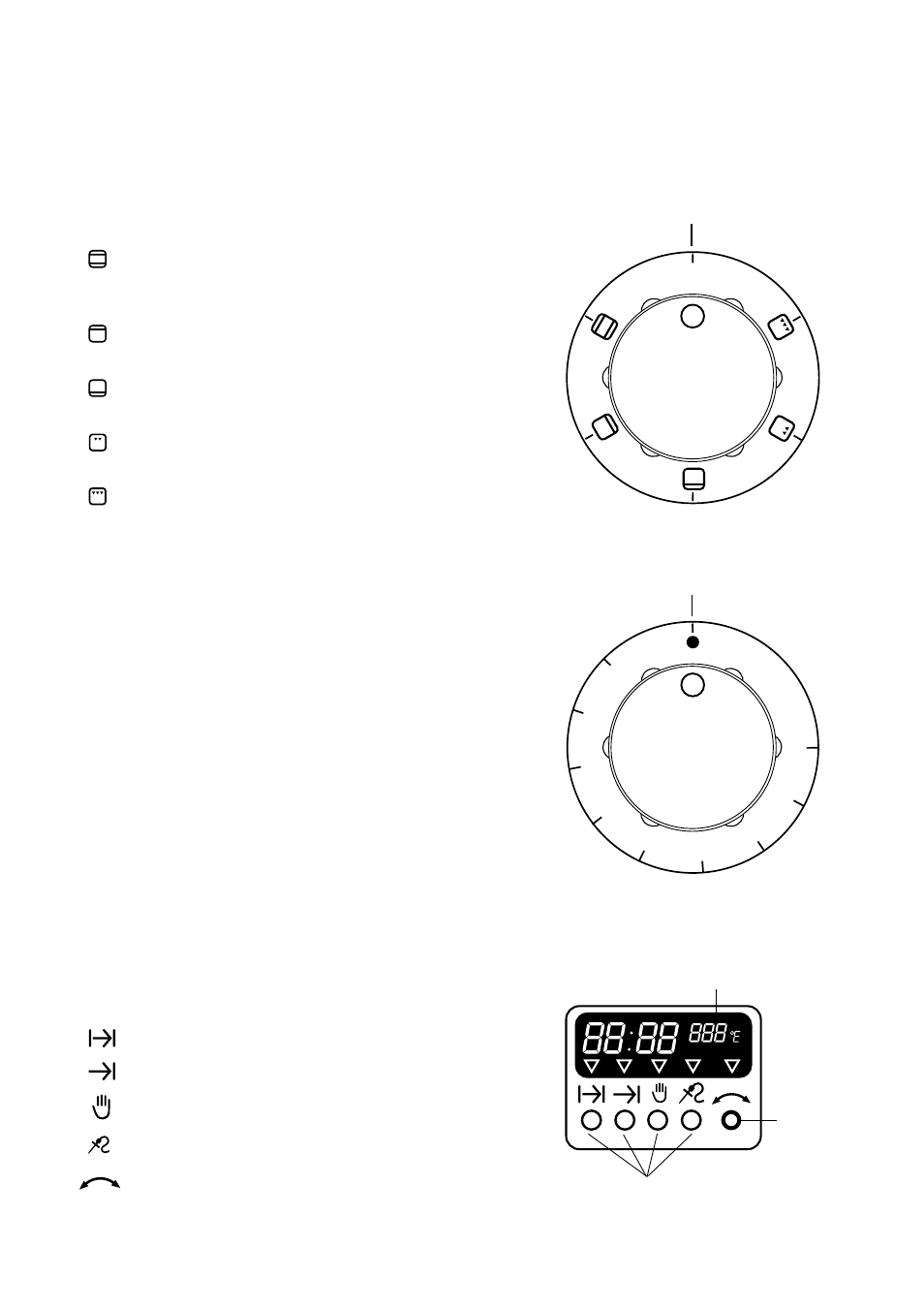 Lower oven, Oven function control knob, Thermostat control knob | Electronic timer | Zanussi ZDM 869 User Manual | Page 6 / 31