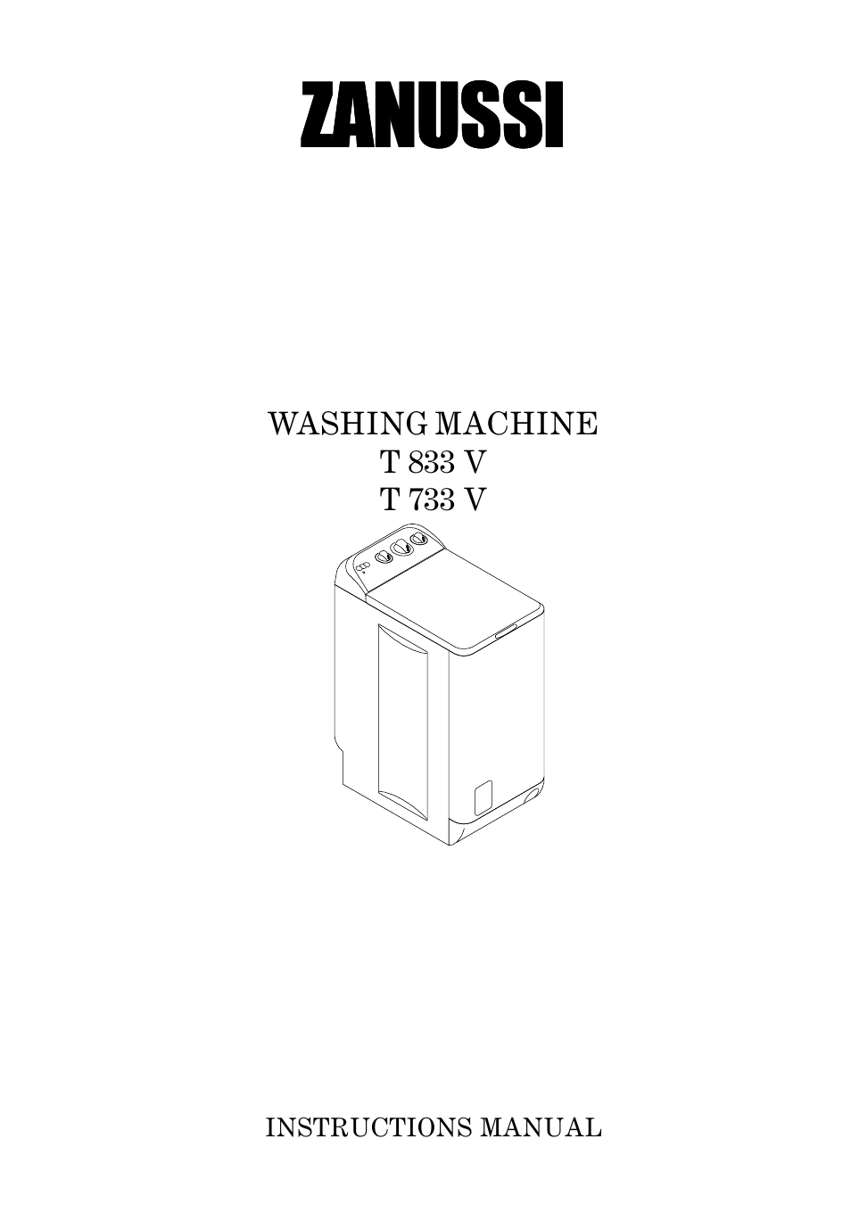 Zanussi T833V User Manual | 21 pages