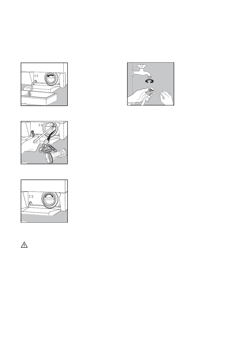The dangers of freezing, Emergency emptying out, Cleaning the water inlet filter | Warning | Zanussi ZWD 1680 W User Manual | Page 20 / 29