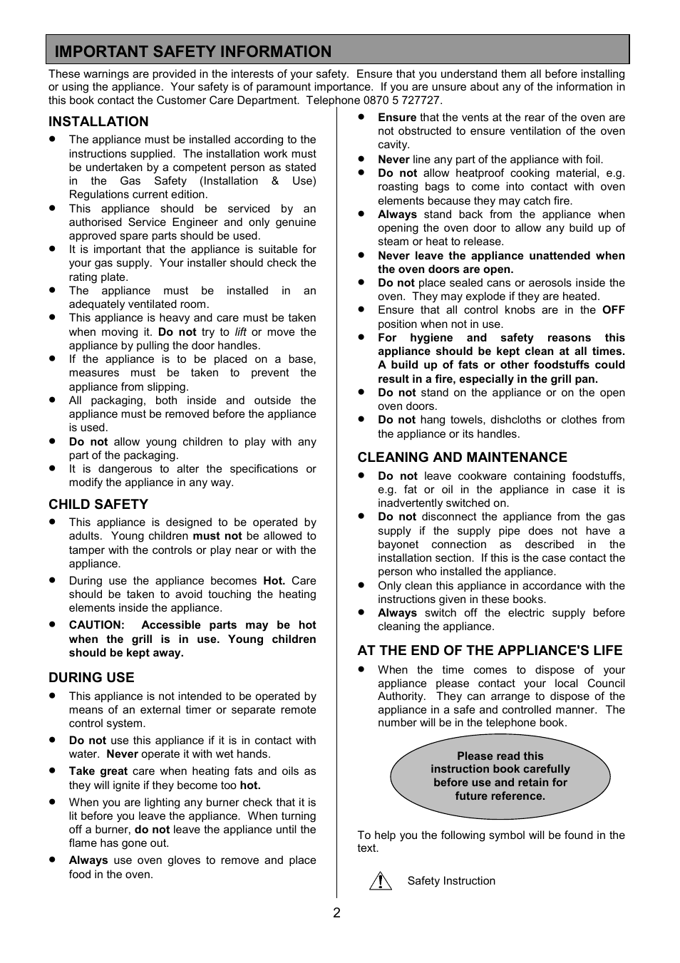 Important safety information | Zanussi ZCM 7701 User Manual | Page 2 / 40