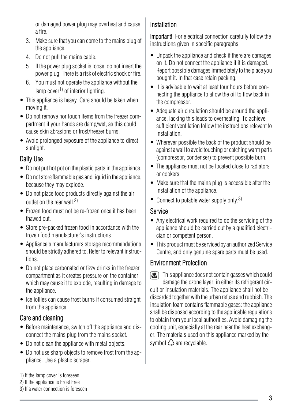 Zanussi ZBF6124A User Manual | Page 3 / 16