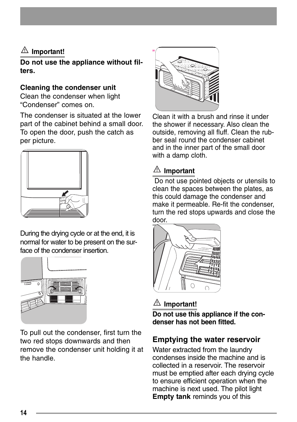 Zanussi ZDC37100W User Manual | Page 14 / 28