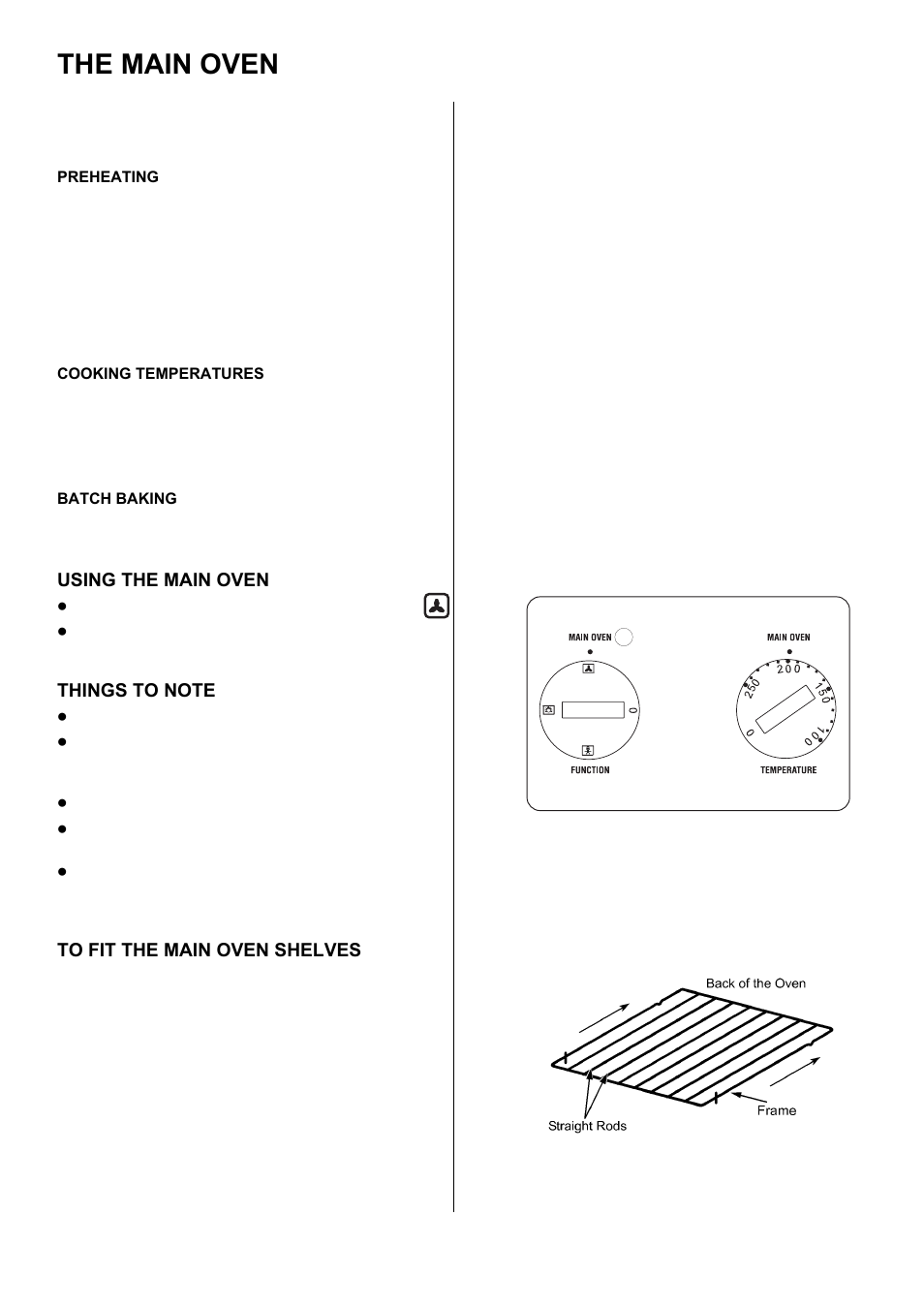 The main oven | Zanussi ZDF 290 User Manual | Page 16 / 36