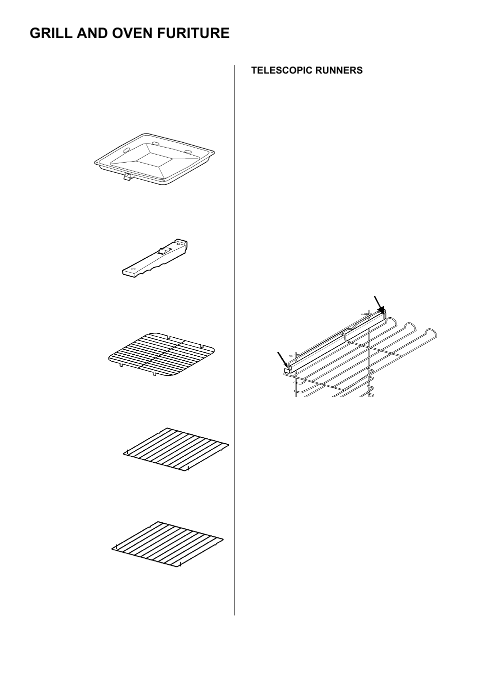 Grill and oven furiture | Zanussi ZDF 290 User Manual | Page 6 / 36