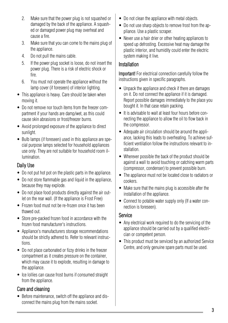 Zanussi ZFX305W User Manual | Page 3 / 12