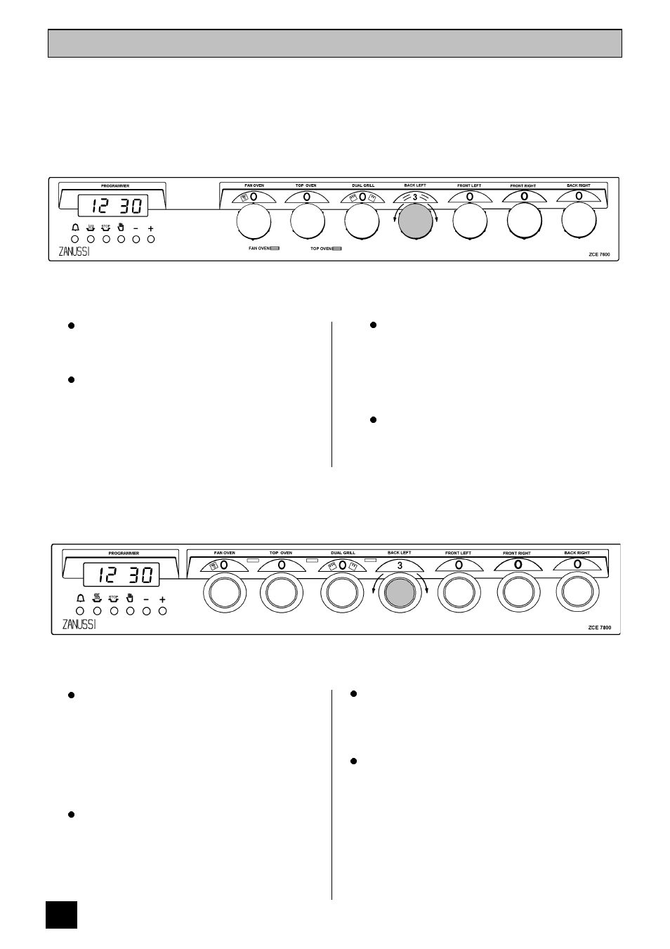 The ceramic hob | Zanussi ZCE 7600 User Manual | Page 16 / 36