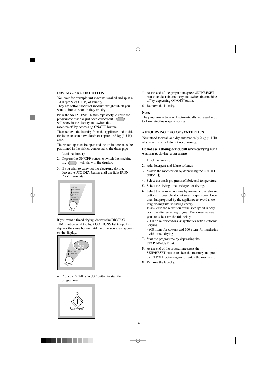 Zanussi WD 1250 W User Manual | Page 14 / 30