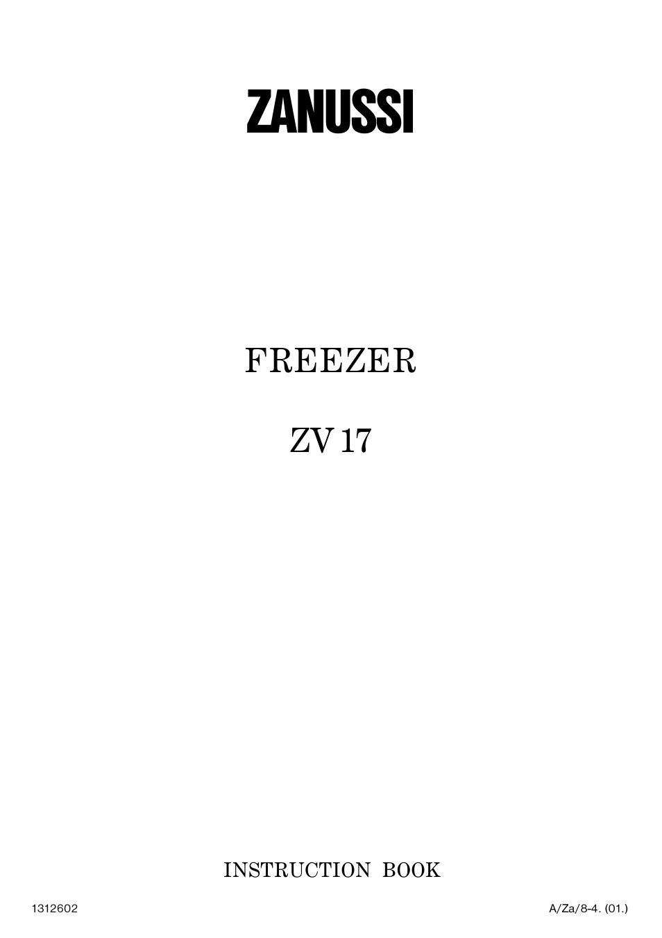 Zanussi ZV 17 User Manual | 16 pages
