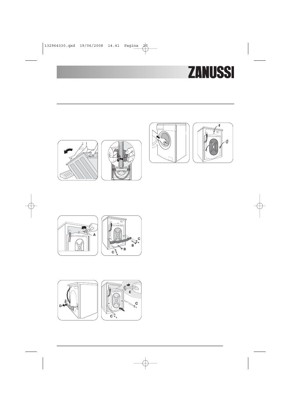 Installation instruction | Zanussi ZWI 2125 User Manual | Page 27 / 36