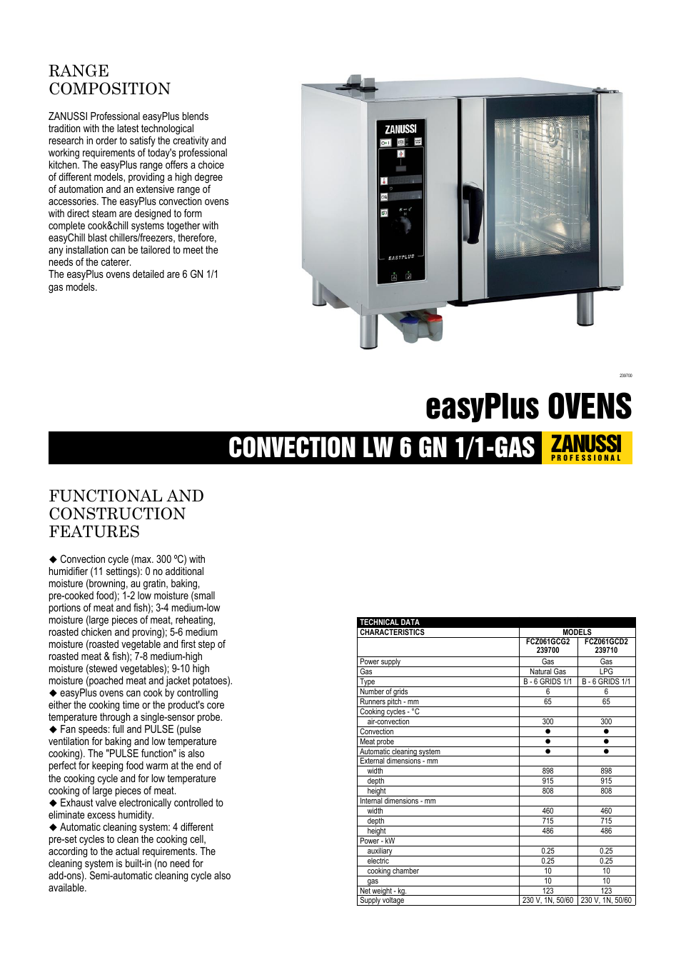 Zanussi EasyPlus FCZ061GCD User Manual | 3 pages