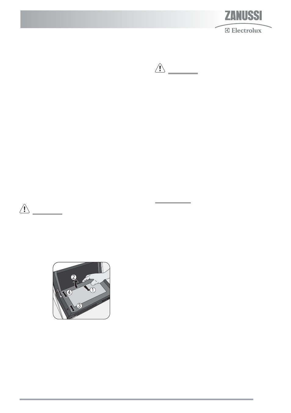 Cleaning the grill, Cleaning the door(s), Cleaning inside the grill and oven compartments | Cleaning between the outer and inner door glass | Zanussi ZKG5020 User Manual | Page 21 / 36