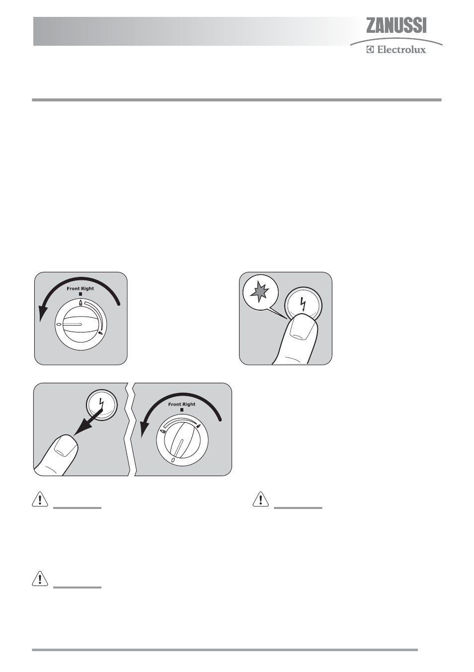 The hob, Using the hob | Zanussi ZKG5020 User Manual | Page 9 / 36