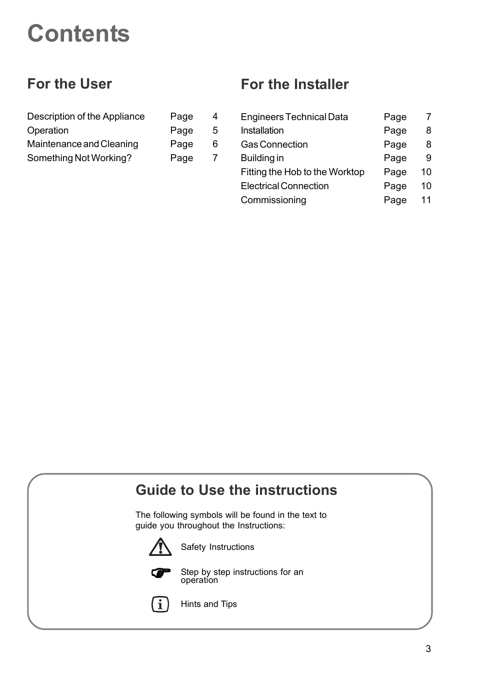 Zanussi GAS HOB ZGG 659 User Manual | Page 3 / 11