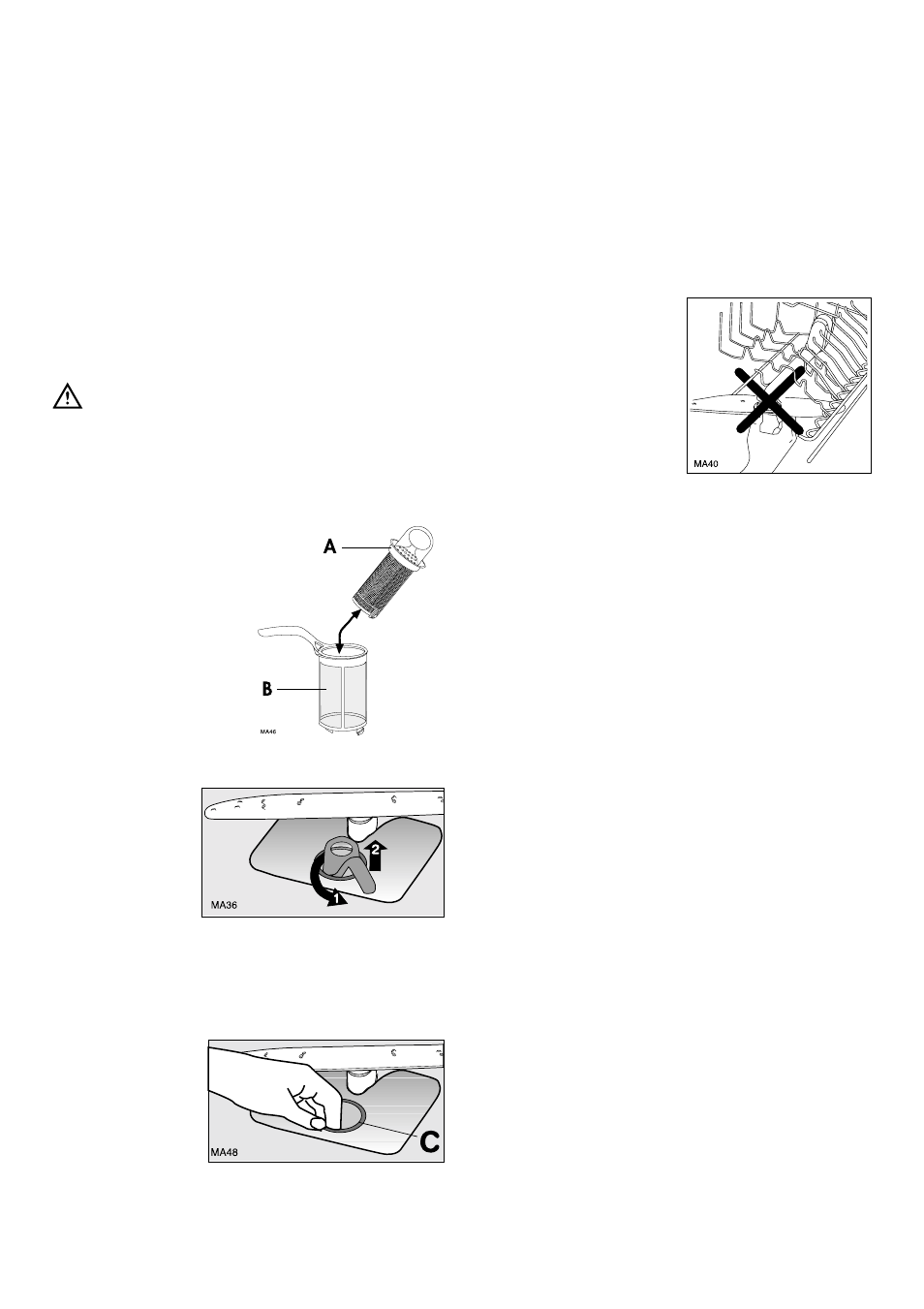 Maintenance and cleaning, Cleaning the filters, Prolonged periods of non-operation | Frost precautions, Moving the machine | Zanussi ZSF 6066 User Manual | Page 14 / 24