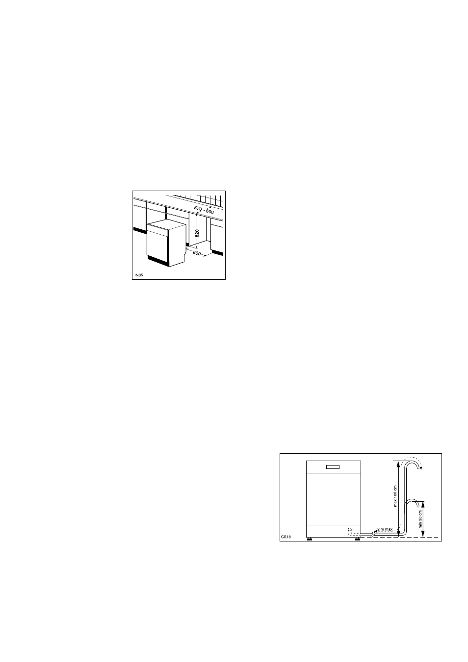Installation instructions, Fitting under a counter, Levelling | Water supply connections, Water outlet hose connection | Zanussi ZSF 6066 User Manual | Page 19 / 24