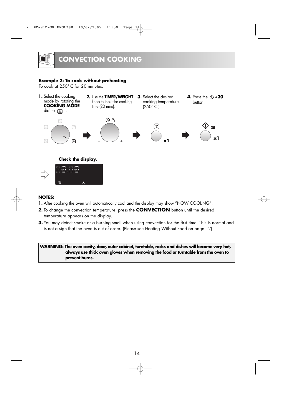 Convection cooking | Zanussi ZMC40ST User Manual | Page 16 / 44