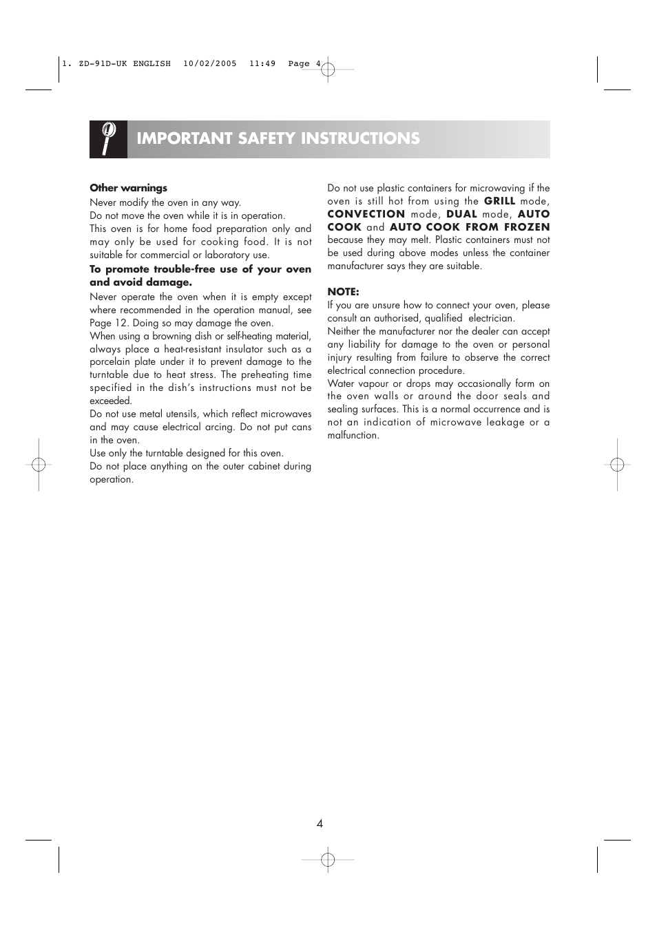 Zanussi ZMC40ST User Manual | Page 6 / 44