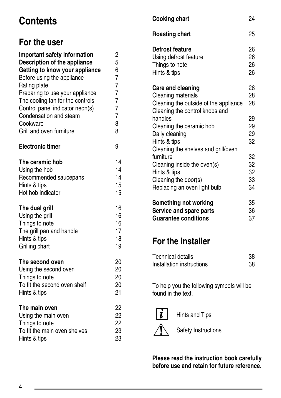 Zanussi ZCE7550-ZCE7551 User Manual | Page 4 / 40