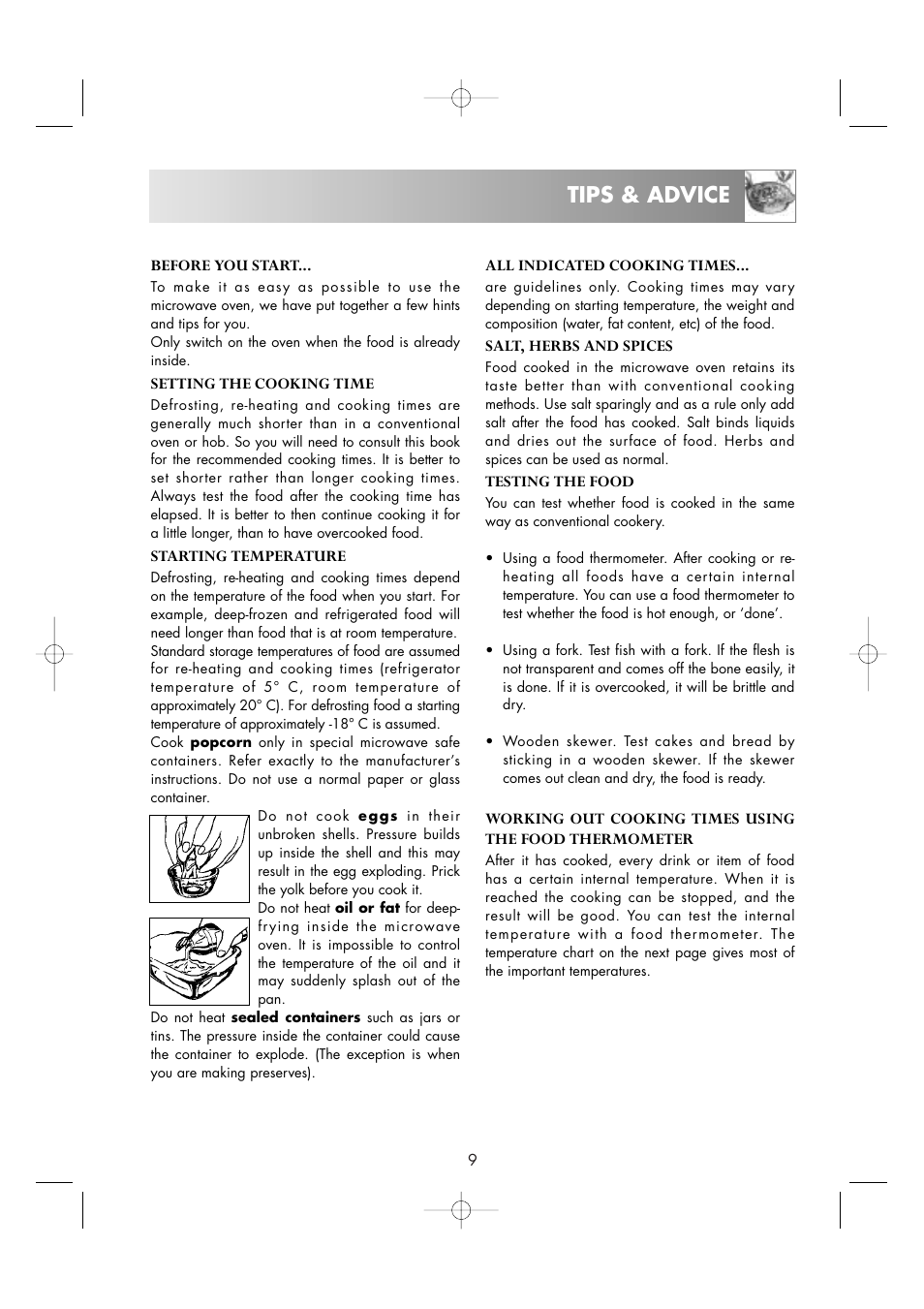 Tips & advice | Zanussi ZM266ST User Manual | Page 11 / 48