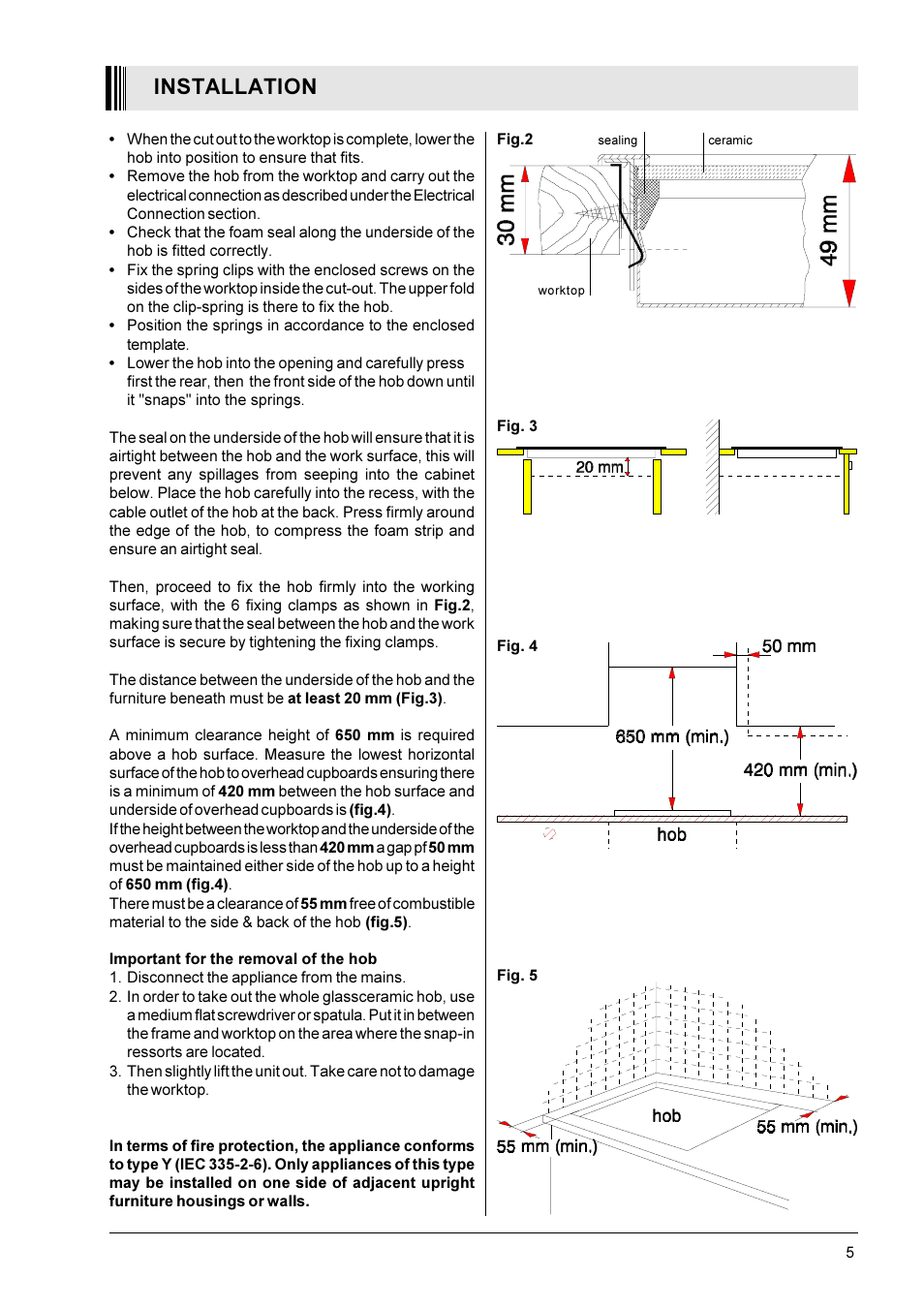 Installation | Zanussi ZBC 402 B/W User Manual | Page 5 / 12