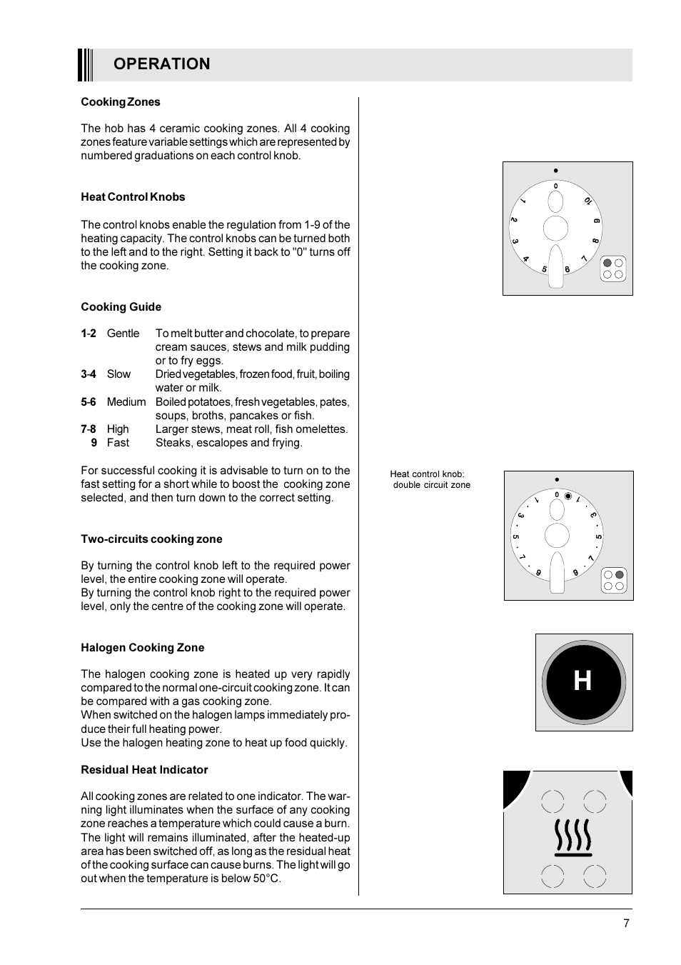 Operation | Zanussi ZBC 402 B/W User Manual | Page 7 / 12