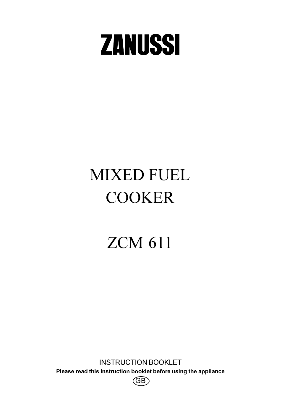 Zanussi ZCM 611 User Manual | 24 pages