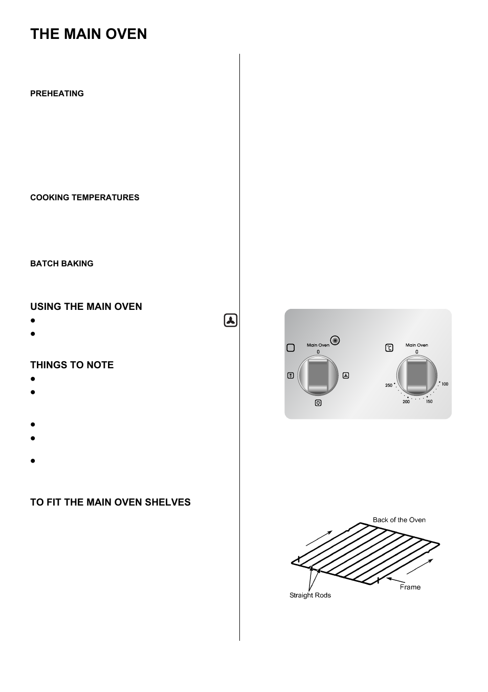 The main oven | Zanussi ZOD 330 User Manual | Page 16 / 36