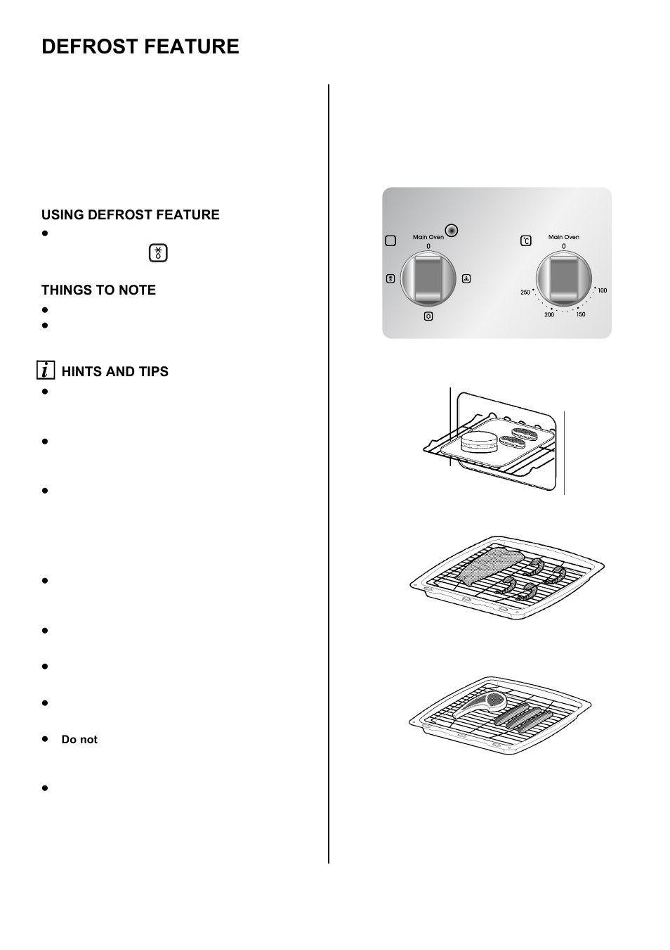 Defrost feature | Zanussi ZOD 330 User Manual | Page 20 / 36