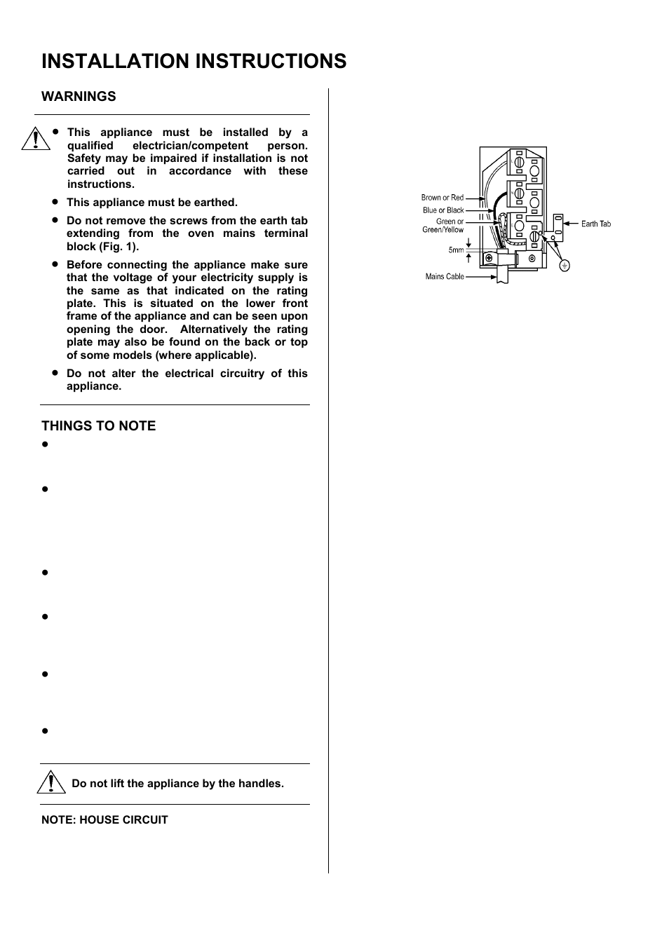 Installation instructions | Zanussi ZOD 330 User Manual | Page 29 / 36