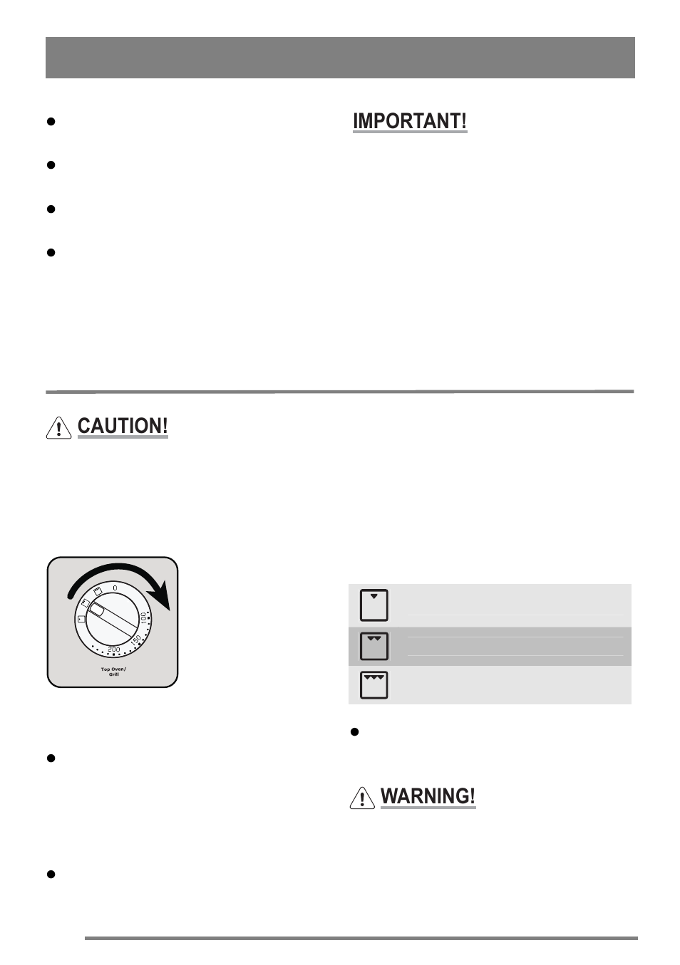 The grill, Using the grill, Important | Caution, Warning | Zanussi ZKC6020 User Manual | Page 14 / 40