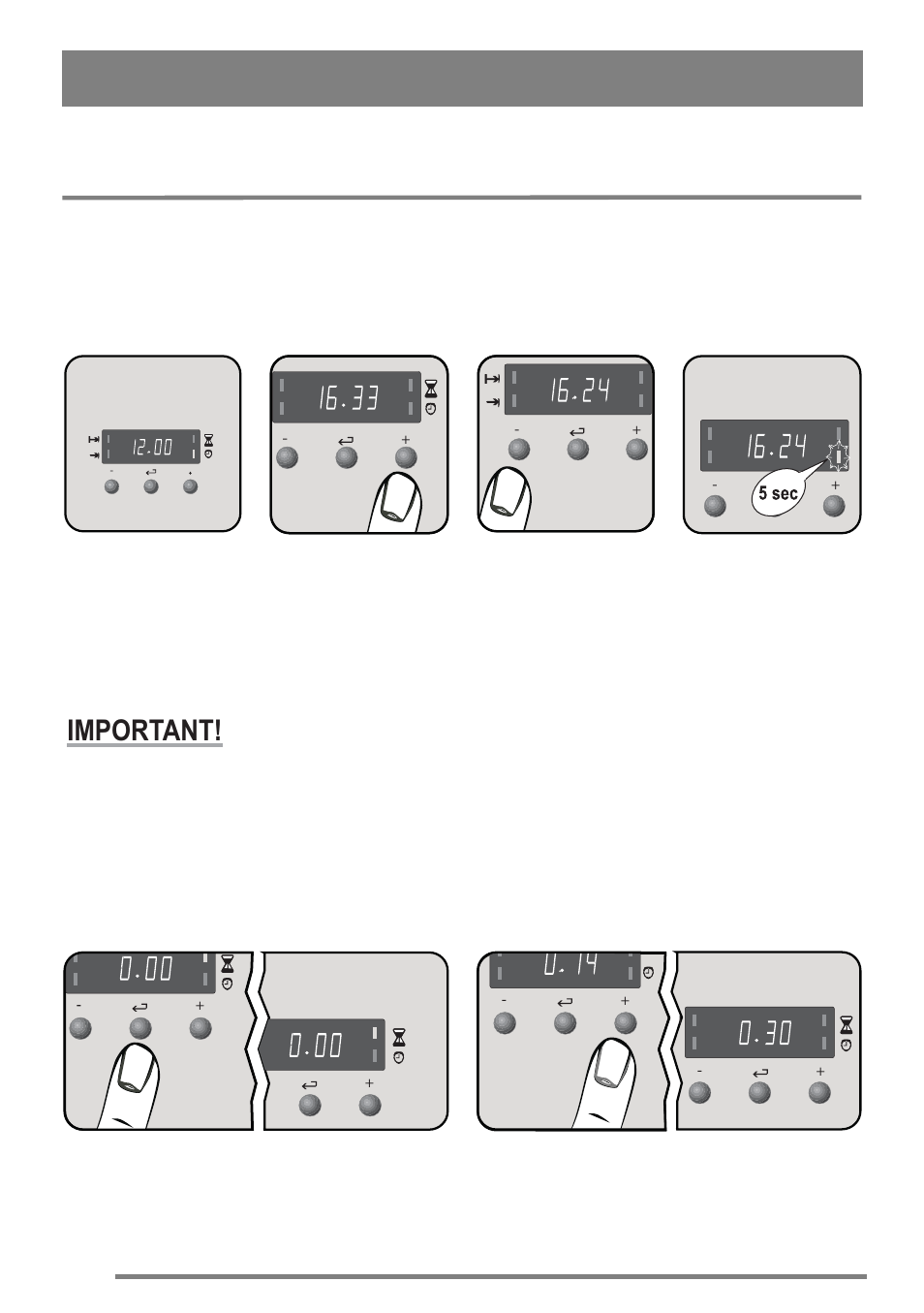 The electronic timer, Important | Zanussi ZKC6020 User Manual | Page 8 / 40