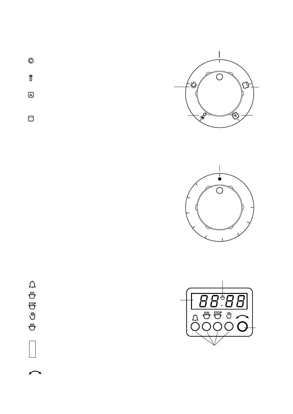 Controls, Oven function control knob, Thermostat control knob | Electronic timer | Zanussi ZBF 760 User Manual | Page 5 / 20