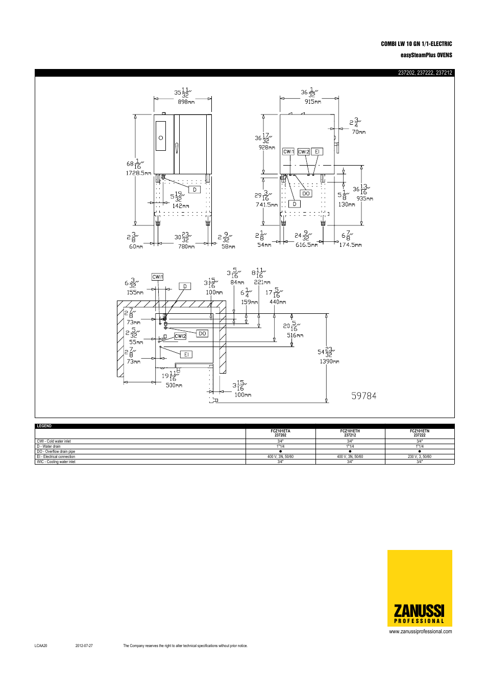 Zanussi | Zanussi EasySteamPlus 10 GN 1/1 User Manual | Page 3 / 3