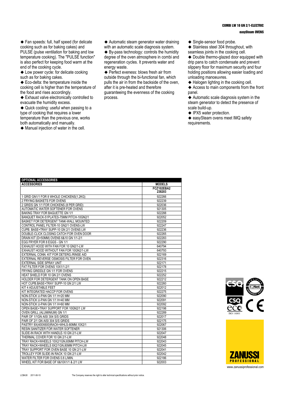 Zanussi | Zanussi easySteam FCZ102EBA User Manual | Page 2 / 3